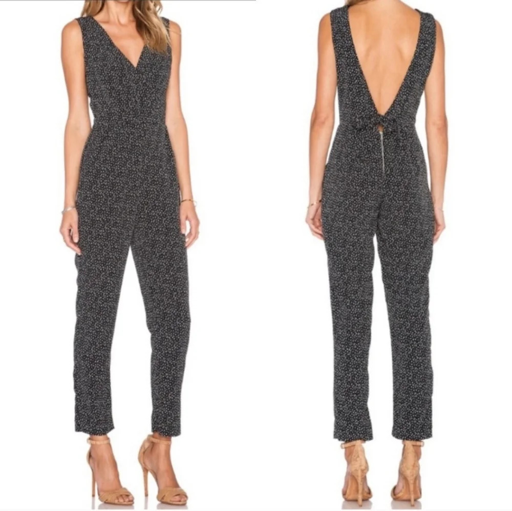 Sam Edelman Enchanted Kiss Polka Dot Black Jumpsuit‎